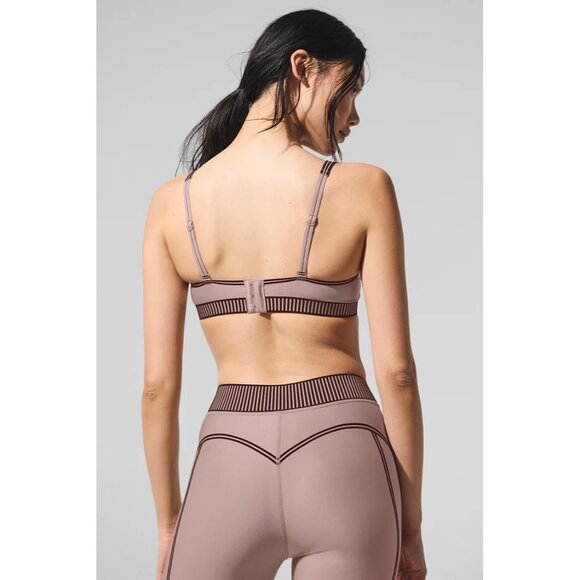 ALO Yoga Airlift Line Up Bra in Taupe Beige - Picture 4 of 5